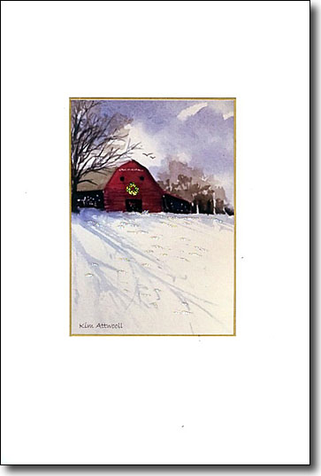 Barn with Wreath Image